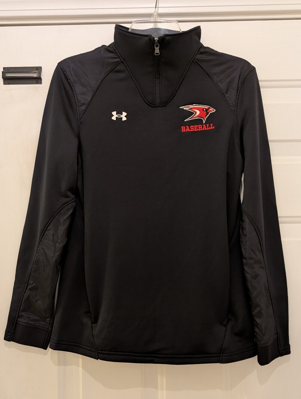 Women's Under Armour Black Embroidered HS Mascot 1/4 Zip Pullover, Small